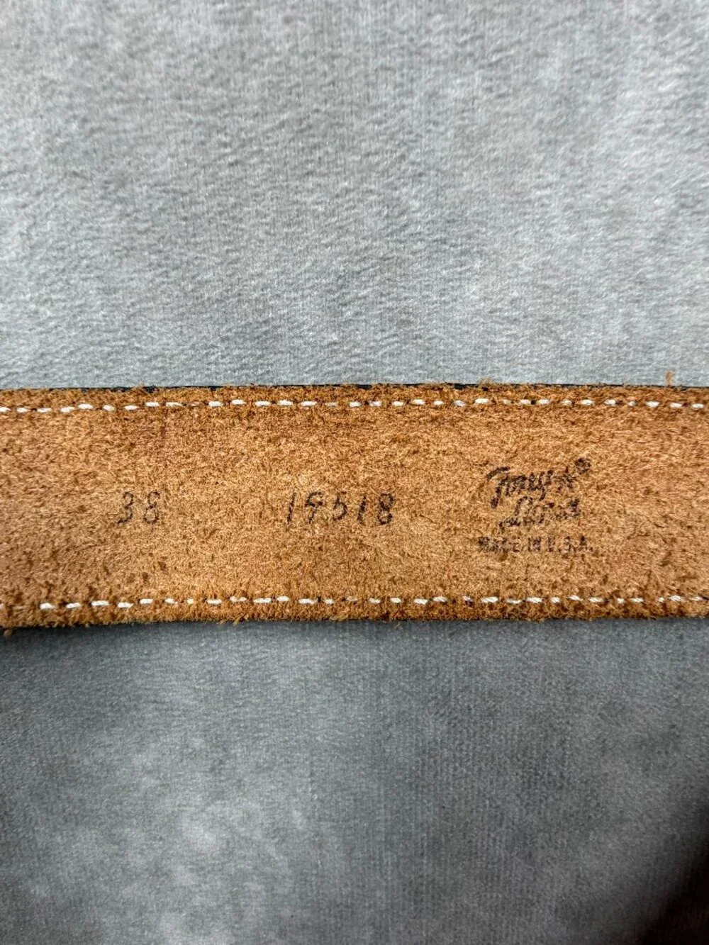 Tony Lama Mens Size 38 Leather Belt Brown Floral Tooled Western Made in USA